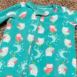 Carters Owl Moon and Stars Feet Pajamas size 12 months